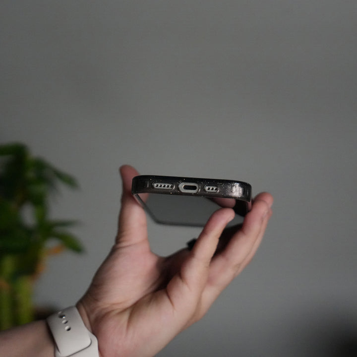 iPhone 17 Glitter MagSafe Case | Transparent Cover with Sparkle Finish & Metallic Camera Bumper