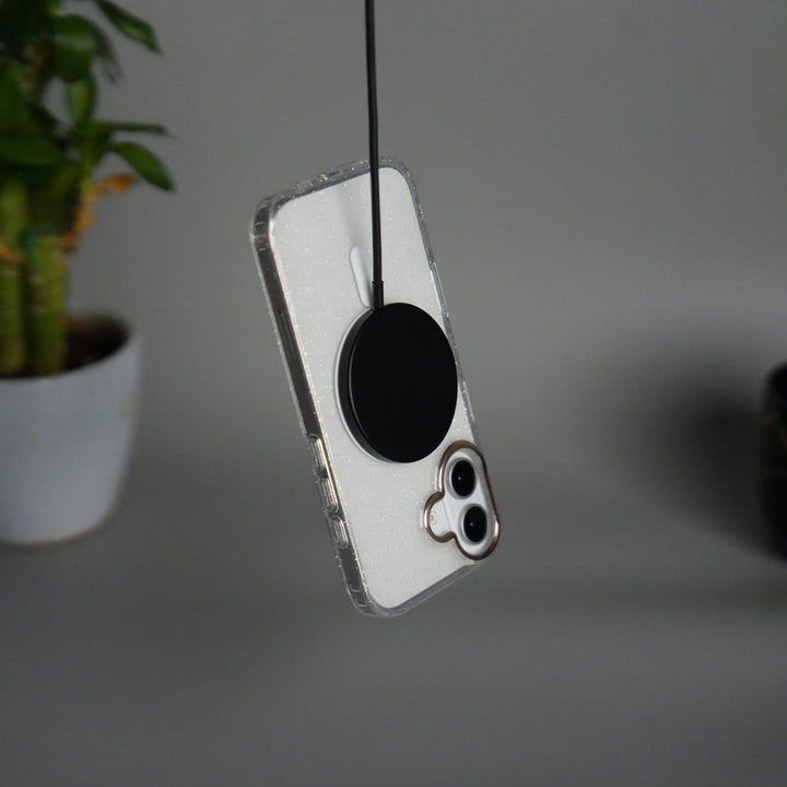 iPhone 17 Glitter MagSafe Case | Transparent Cover with Sparkle Finish & Metallic Camera Bumper