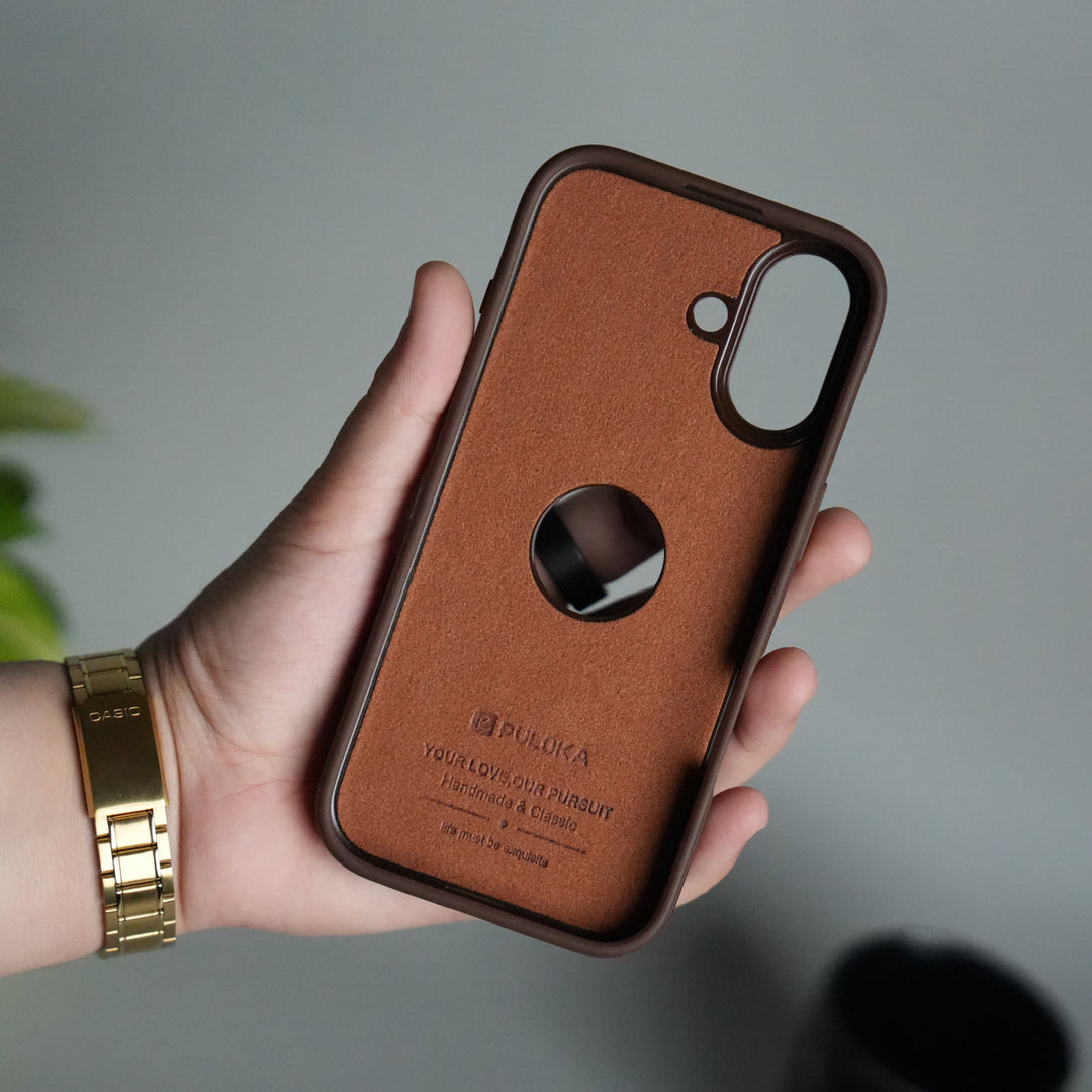 iPhone 17 Leather Case | Classic Middle Stitched PU Back Cover