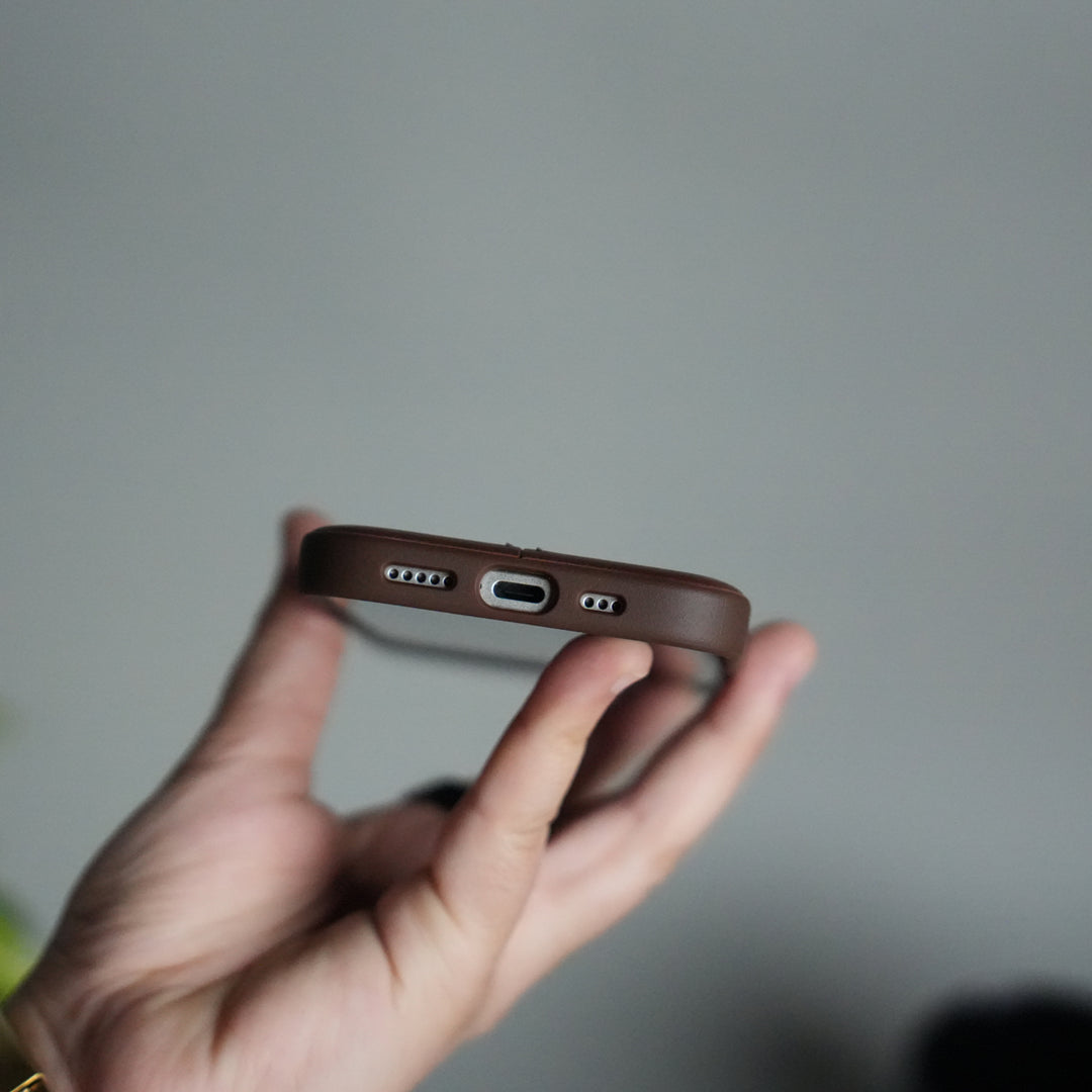 iPhone 17 Leather Case | Classic Middle Stitched PU Back Cover