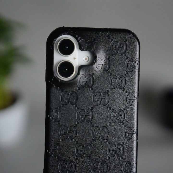 iPhone 17 Luxury GG Fashion Leather Brand Case Cover