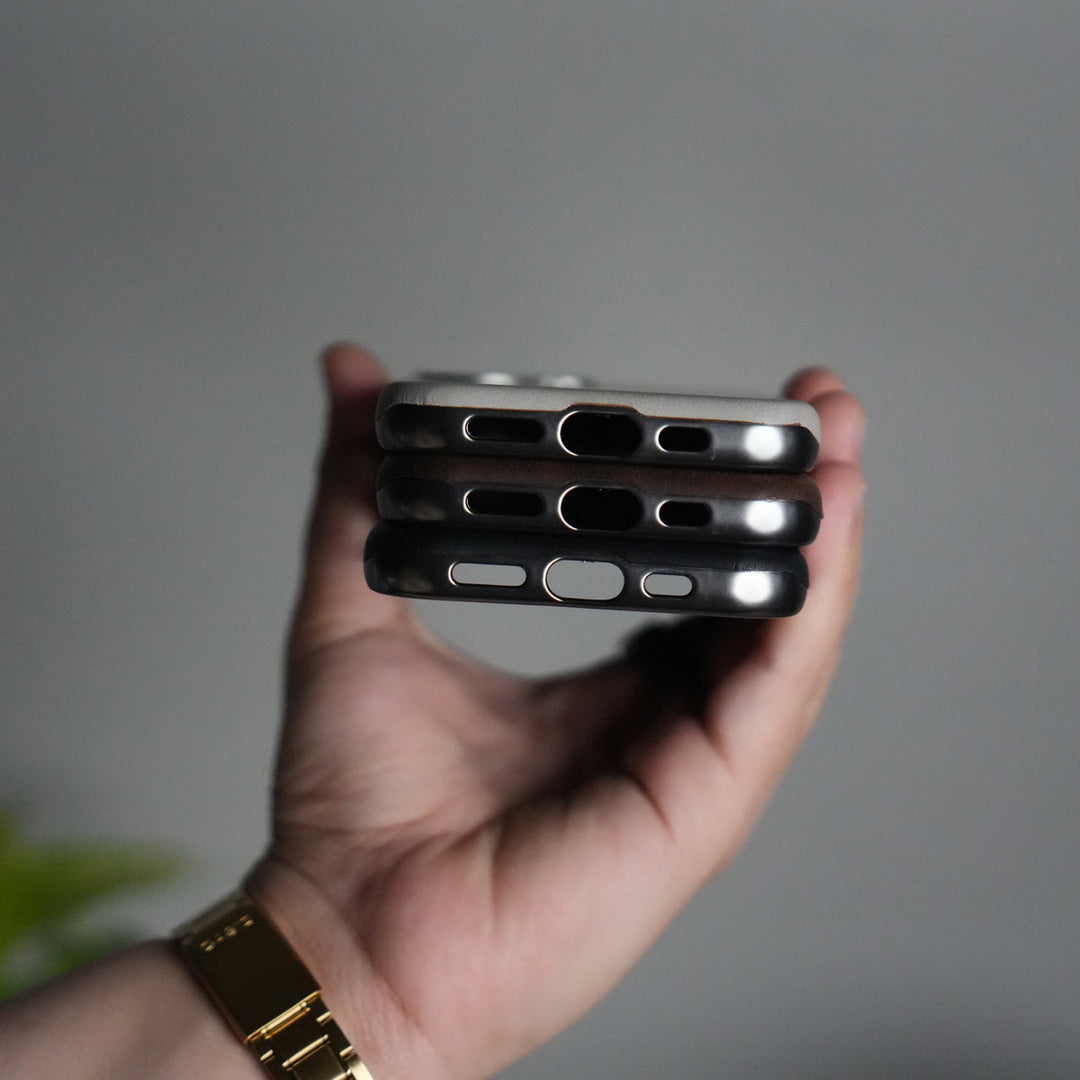 iPhone 17 PU Leather Logo Cut MagSafe Case | Metal Camera Frame with Premium Finish