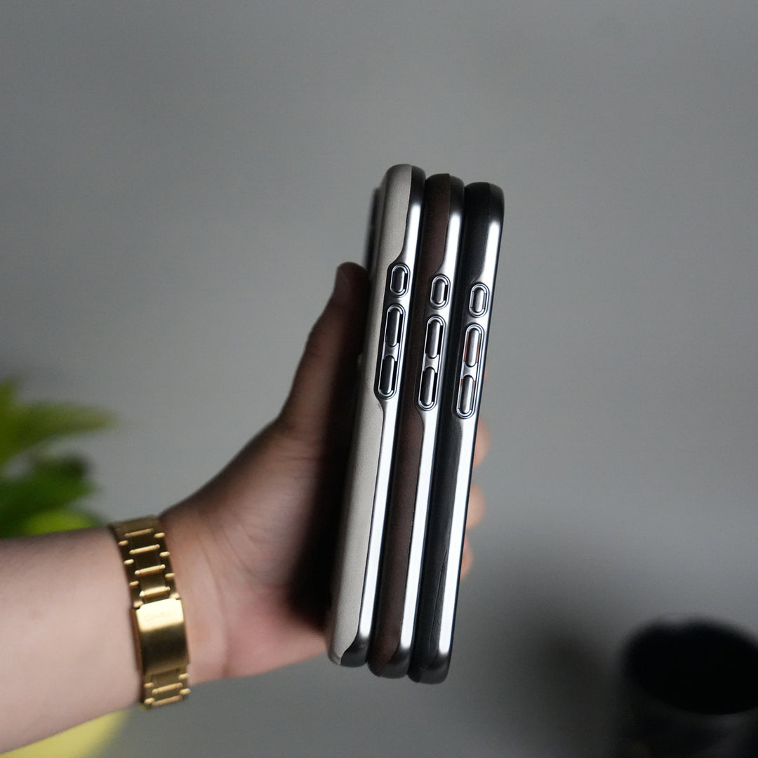 iPhone 17 PU Leather Logo Cut MagSafe Case | Metal Camera Frame with Premium Finish