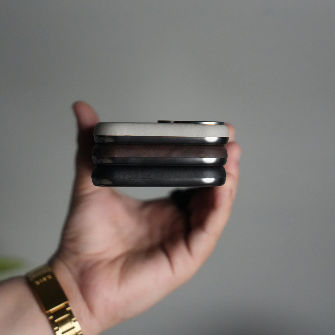 iPhone 17 PU Leather Logo Cut MagSafe Case | Metal Camera Frame with Premium Finish