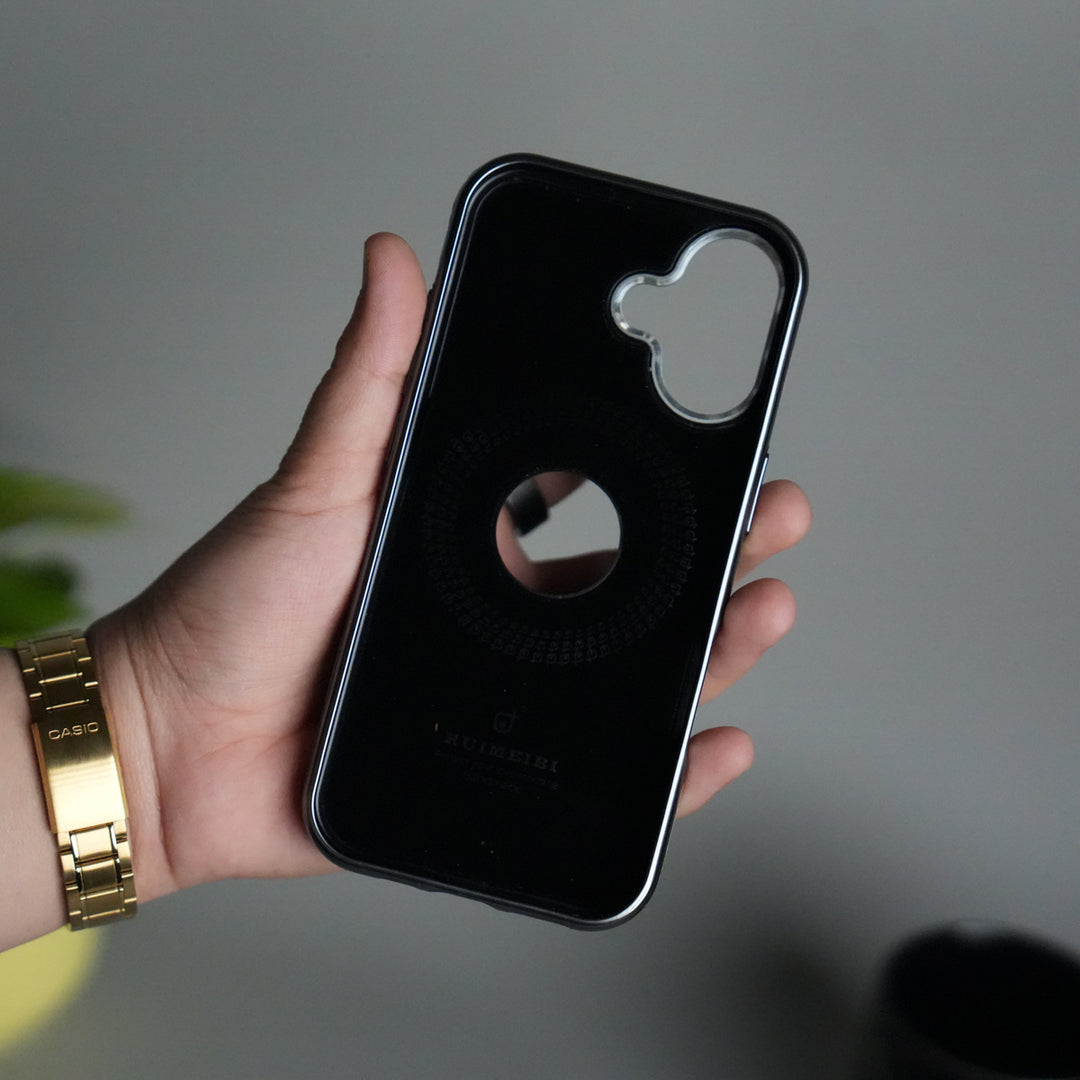 iPhone 17 PU Leather Logo Cut MagSafe Case | Metal Camera Frame with Premium Finish