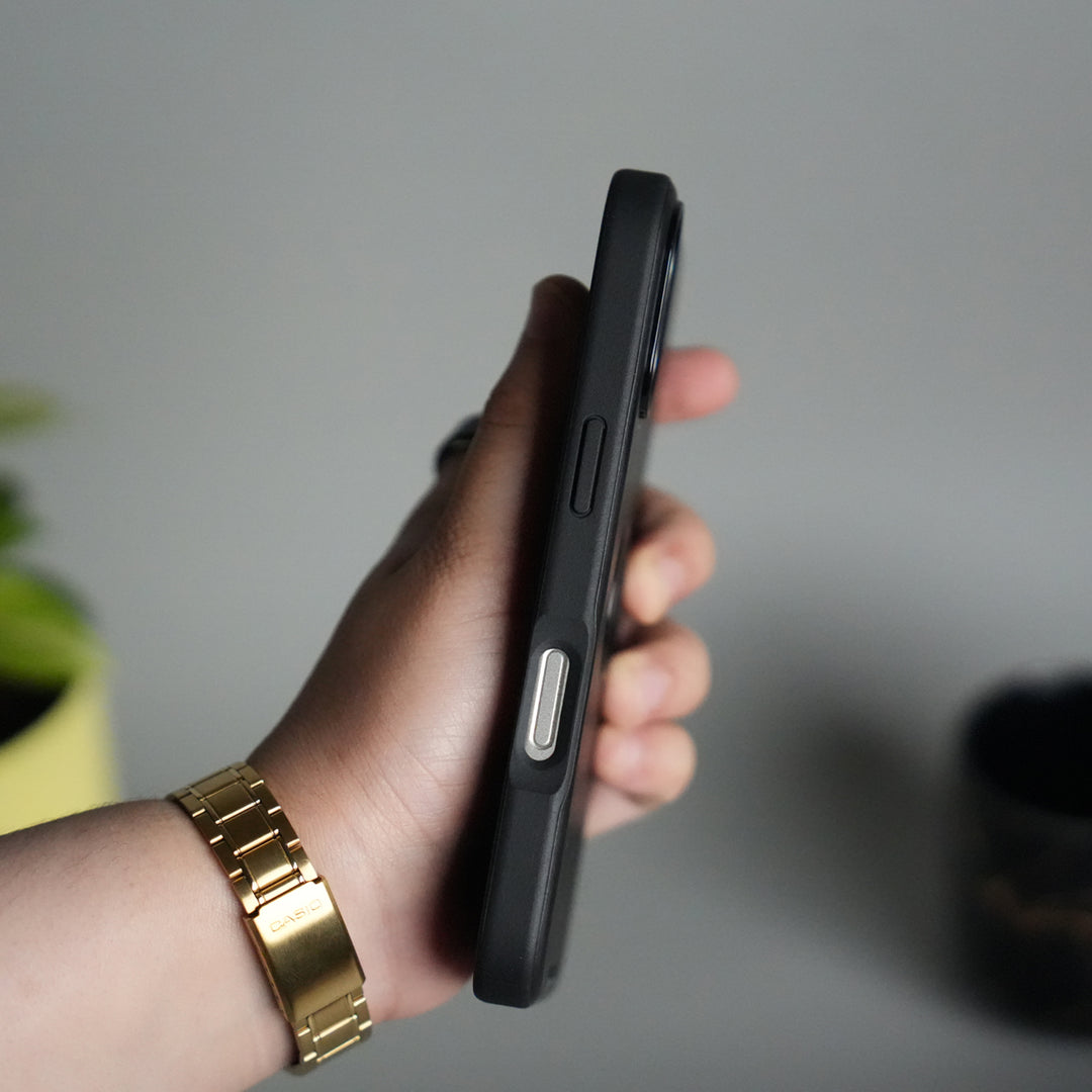 iPhone 17 PU Leather Logo Cut Plain Case Premium Finish Cover