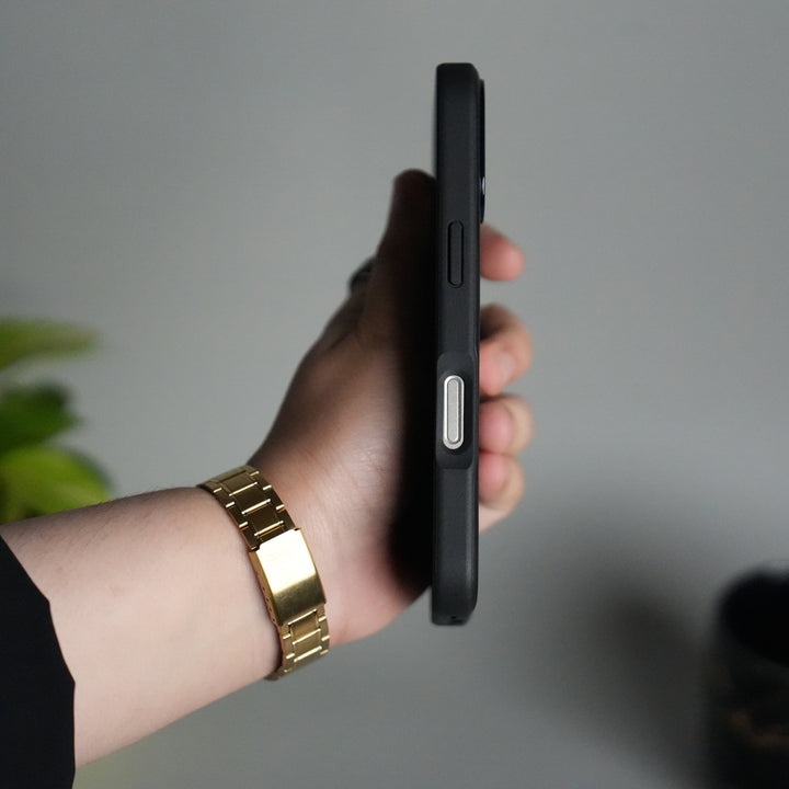 iPhone 17 PU Leather Logo Cut Plain Case Premium Finish Cover