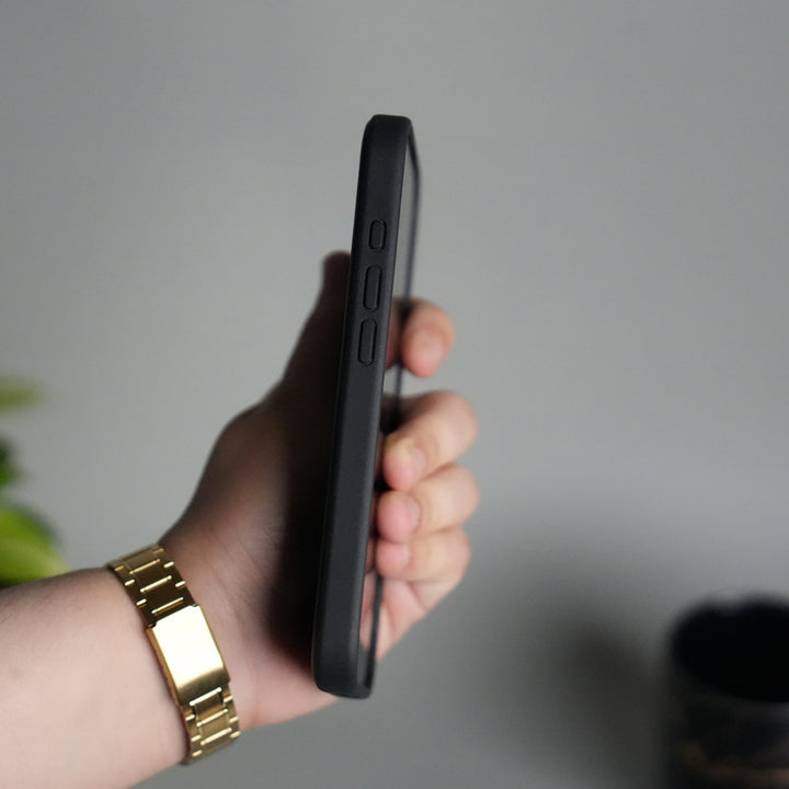 iPhone 17 PU Leather Logo Cut Plain Case Premium Finish Cover