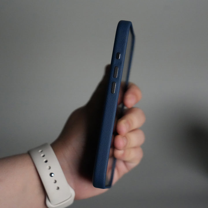 iPhone 17 Premium Leather-Texture Back Case with Metal Kickstand | Shockproof Cover