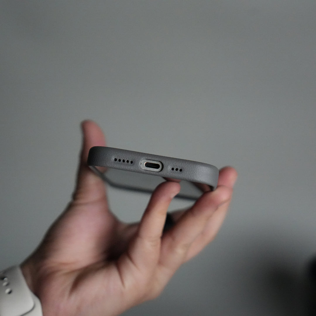 iPhone 17 Premium Leather-Texture Back Case with Metal Kickstand | Shockproof Cover