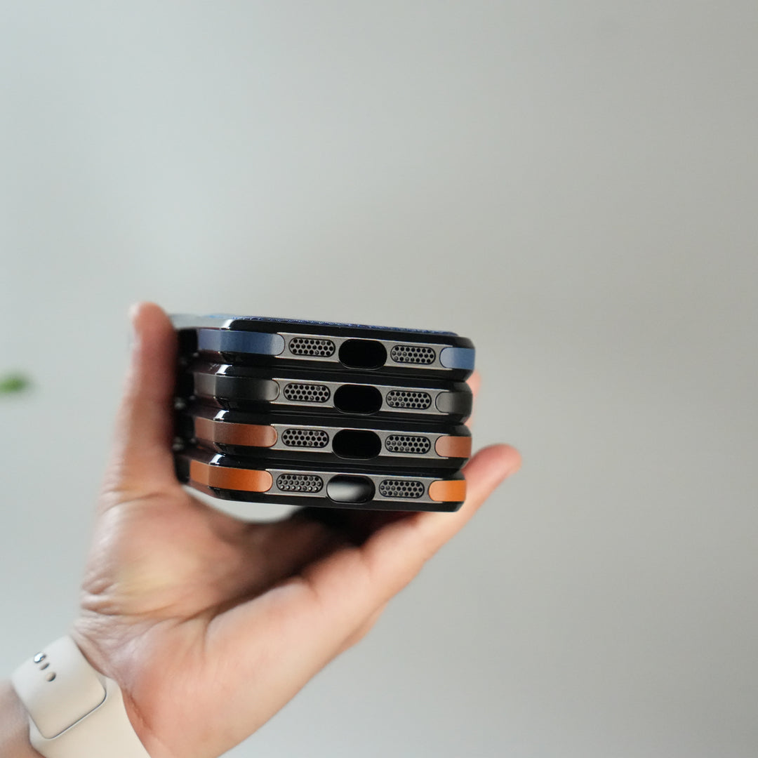 iPhone 17 Premium PU Leather Case with Metal Kickstand | Metal Camera Bump | Luxury Shockproof Back Cover