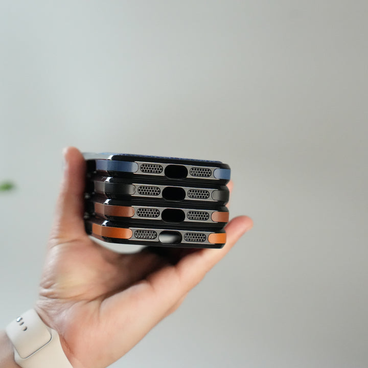 iPhone 17 Premium PU Leather Case with Metal Kickstand | Metal Camera Bump | Luxury Shockproof Back Cover