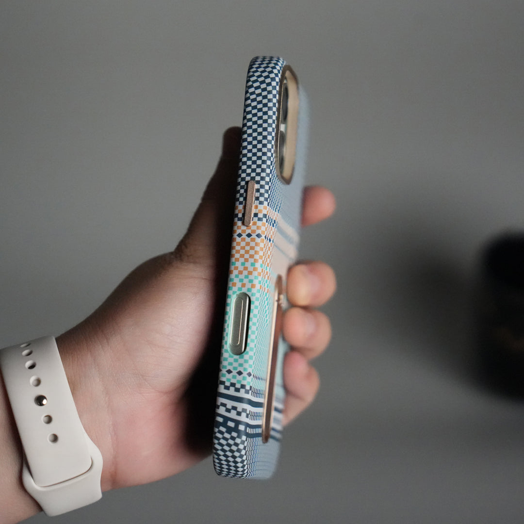 iPhone 17 Premium Pattern Back Case with Metal Kickstand | Slim Shockproof Protective Cover