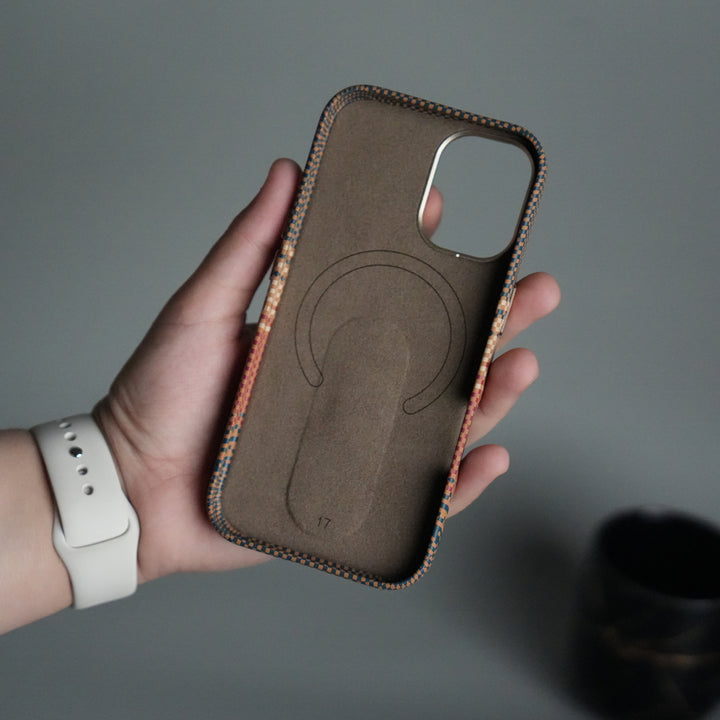 iPhone 17 Premium Pattern Back Case with Metal Kickstand | Slim Shockproof Protective Cover