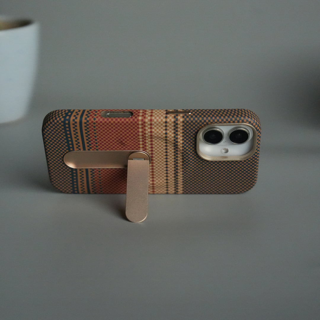 iPhone 17 Premium Pattern Back Case with Metal Kickstand | Slim Shockproof Protective Cover