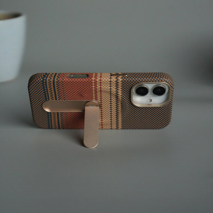 iPhone 17 Premium Pattern Back Case with Metal Kickstand | Slim Shockproof Protective Cover