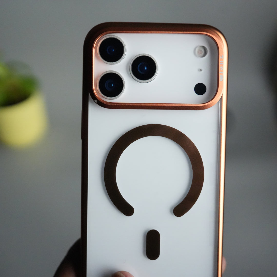 iPhone 17 Pro CrystalView MagSafe Case with Metal Camera Frame Kickstand Cover