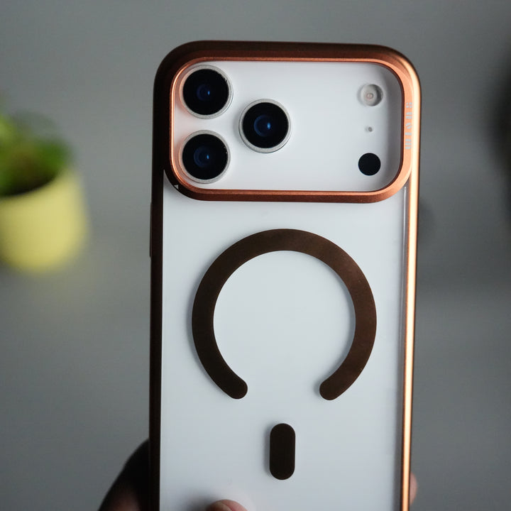 iPhone 17 Pro CrystalView MagSafe Case with Metal Camera Frame Kickstand Cover