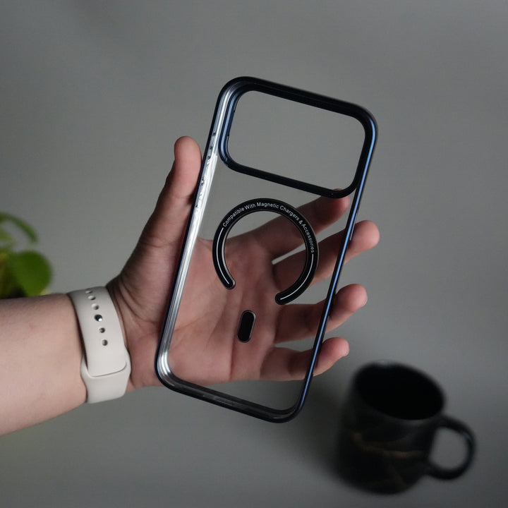 iPhone 17 Pro CrystalView MagSafe Case with Metal Camera Frame Kickstand Cover