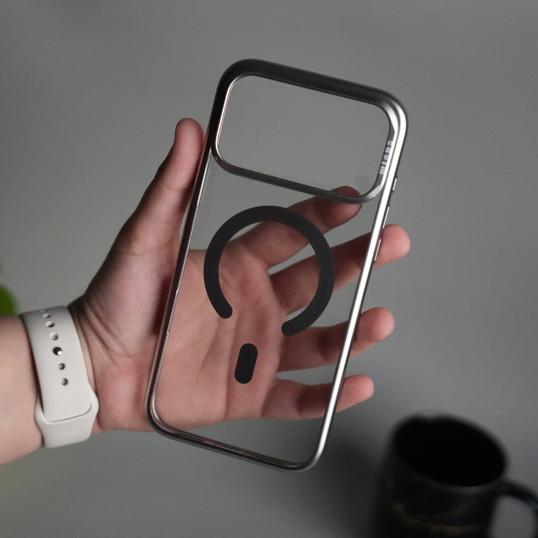 iPhone 17 Pro CrystalView MagSafe Case with Metal Camera Frame Kickstand Cover