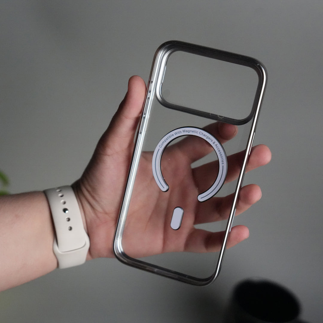 iPhone 17 Pro CrystalView MagSafe Case with Metal Camera Frame Kickstand Cover