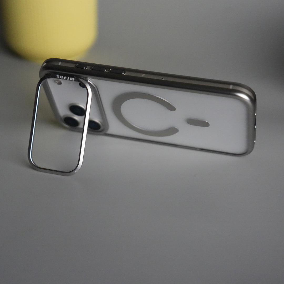 iPhone 17 Pro CrystalView MagSafe Case with Metal Camera Frame Kickstand Cover