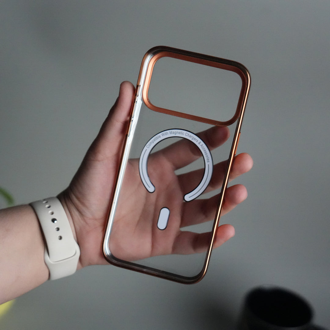 iPhone 17 Pro CrystalView MagSafe Case with Metal Camera Frame Kickstand Cover