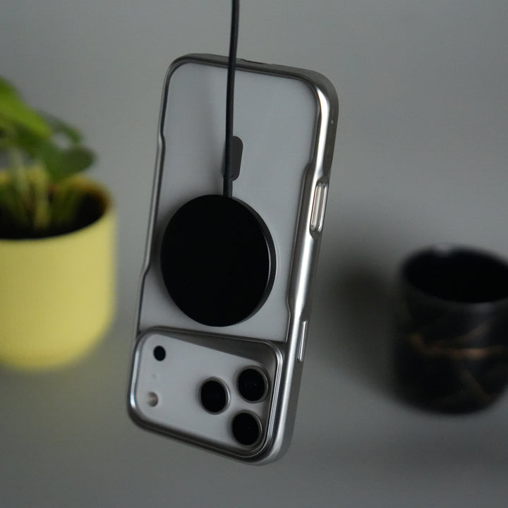 iPhone 17 Pro Electroplated Frame Transparent Magsafe Case