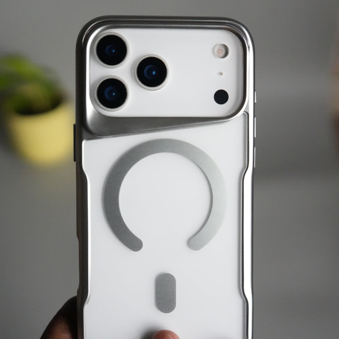 iPhone 17 Pro Electroplated Frame Transparent Magsafe Case