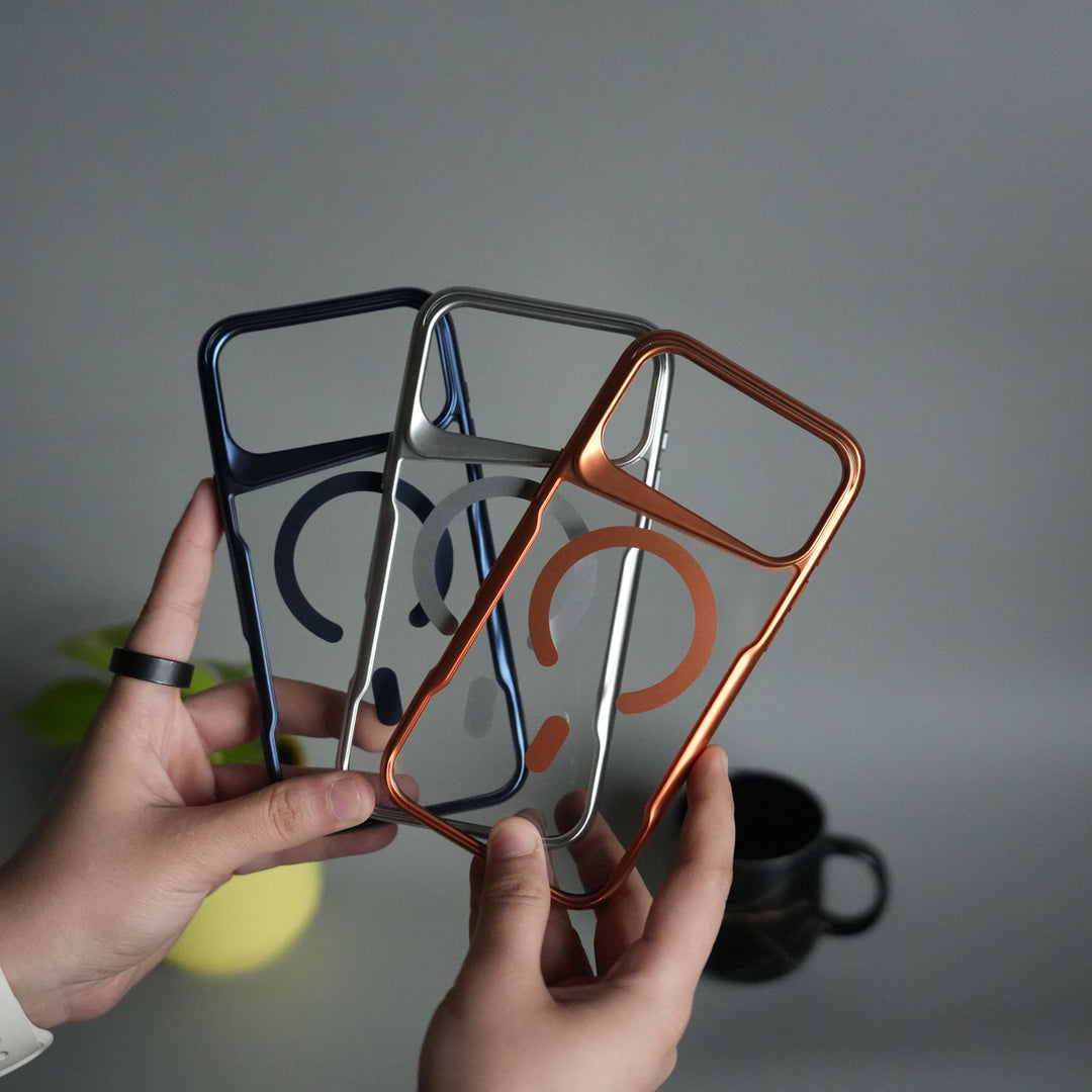 iPhone 17 Pro Electroplated Frame Transparent Magsafe Case