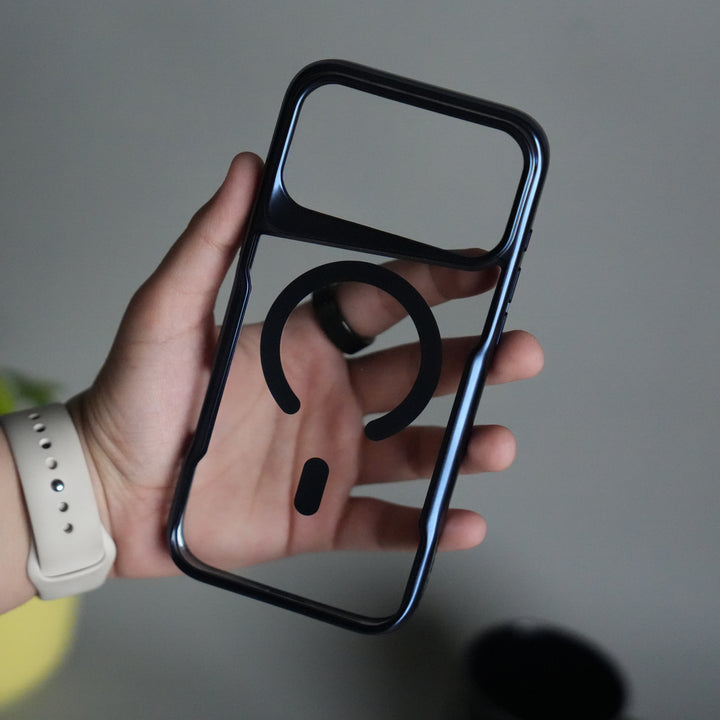 iPhone 17 Pro Electroplated Frame Transparent Magsafe Case