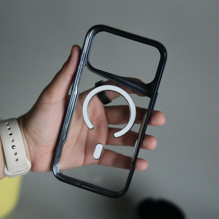 iPhone 17 Pro Electroplated Frame Transparent Magsafe Case