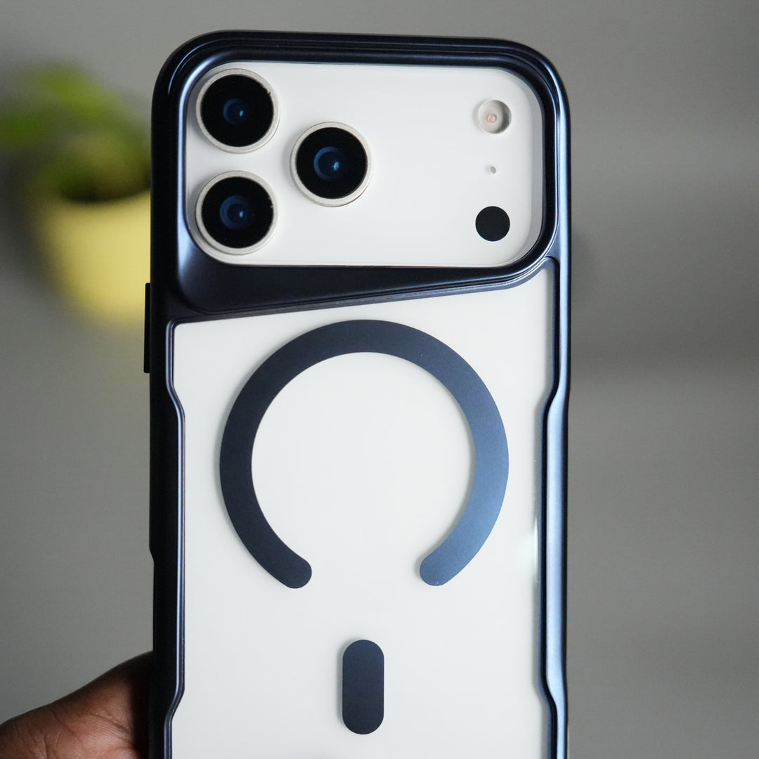 iPhone 17 Pro Electroplated Frame Transparent Magsafe Case