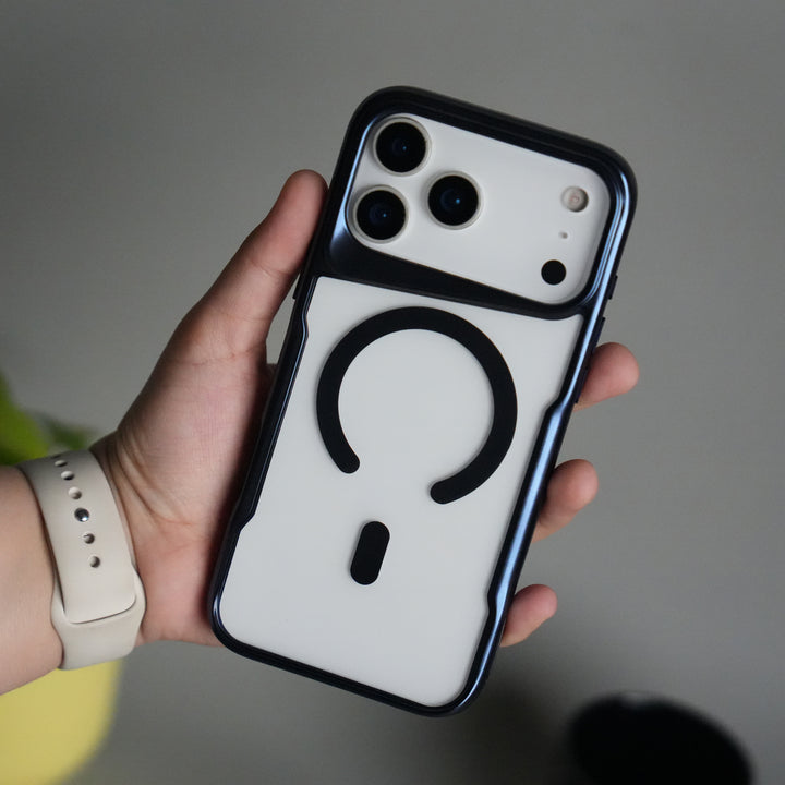 iPhone 17 Pro Electroplated Frame Transparent Magsafe Case