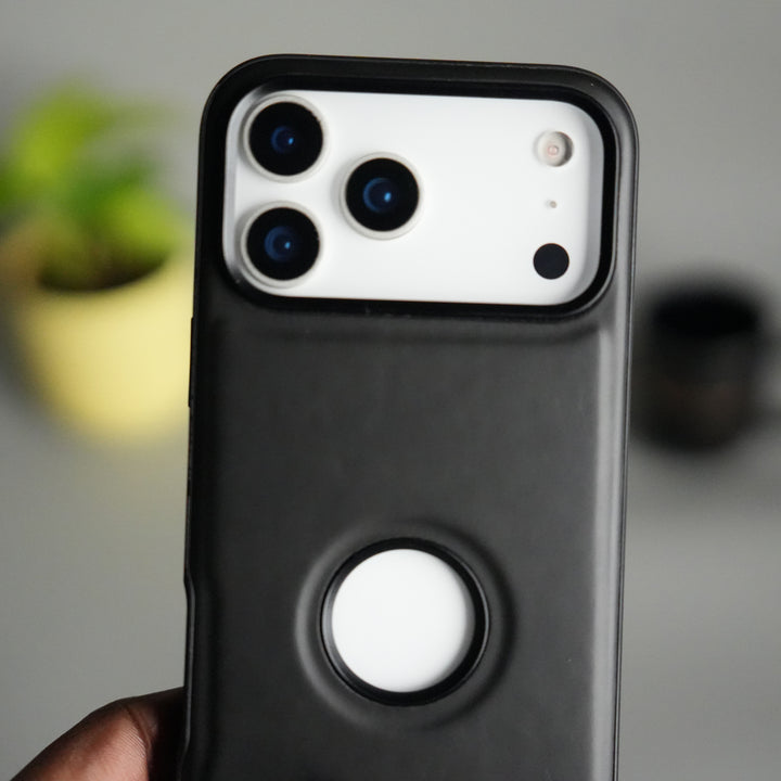 iPhone 17 Pro Full PU Leather Inbuilt Metal Stand Case Cover