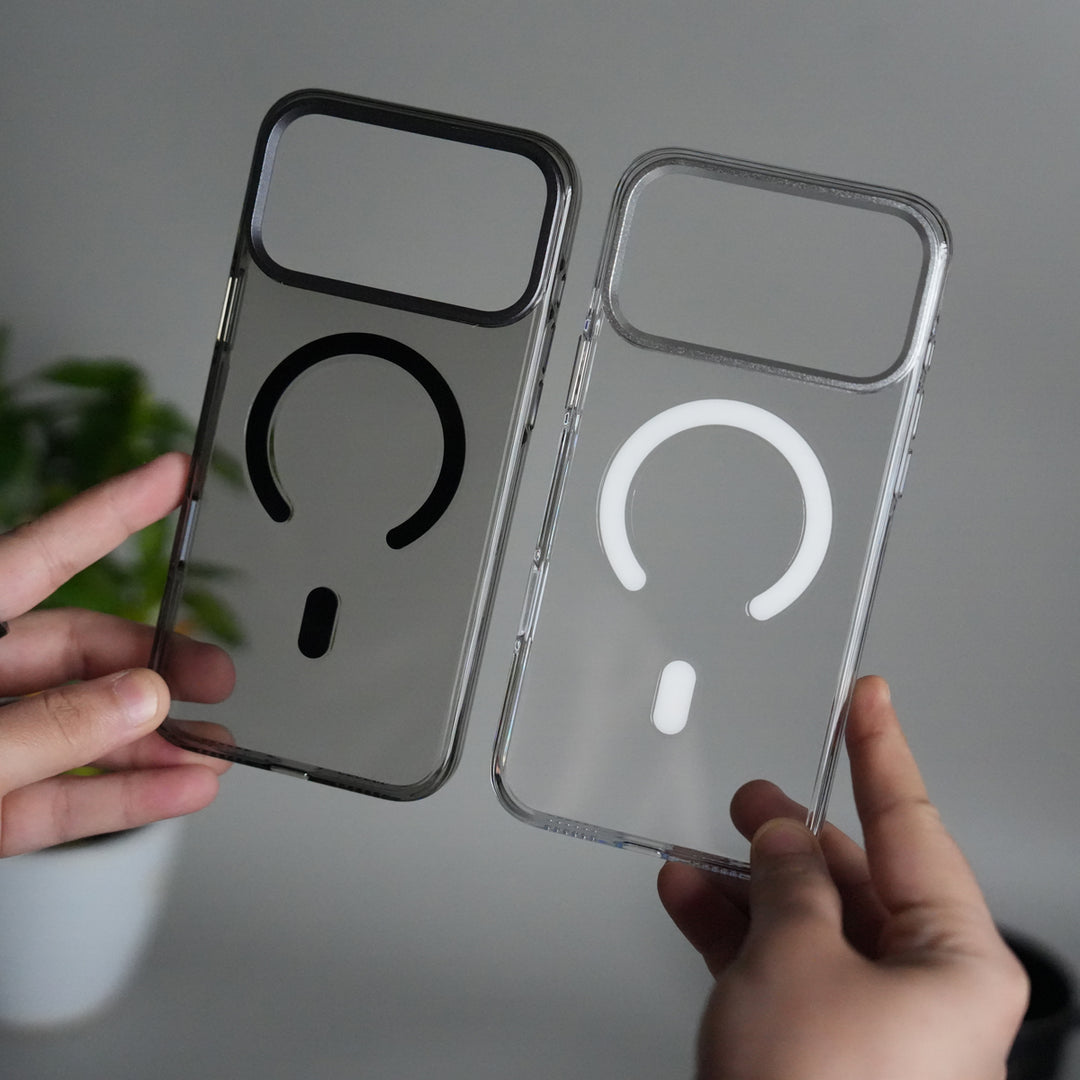 iPhone 17 Pro Hard Crystal Transparent MagSafe Case | Anti-Yellow Clear Back Cover with Metal Camera Bump