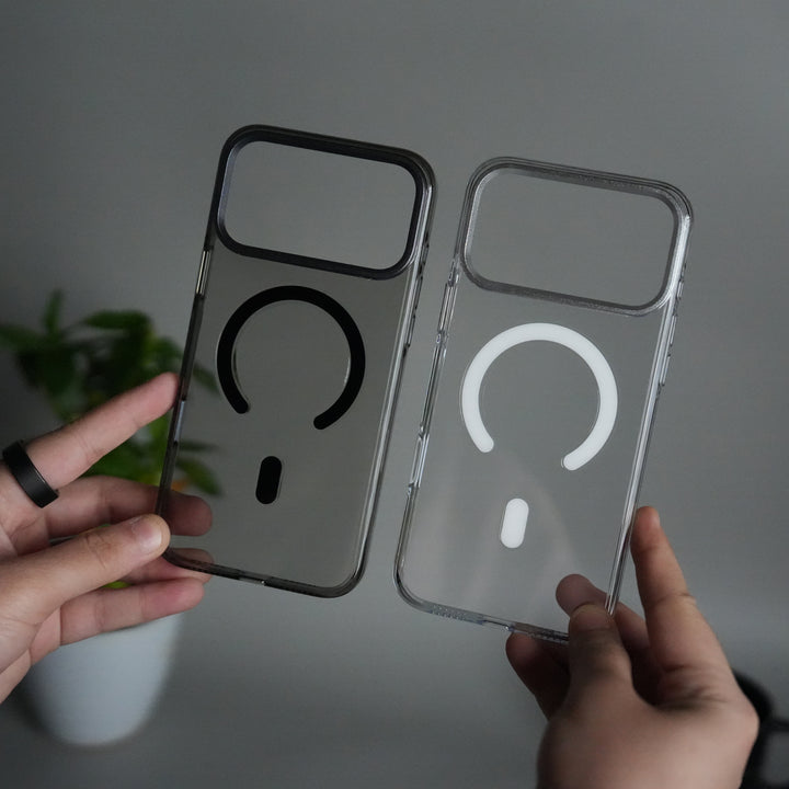 iPhone 17 Pro Hard Crystal Transparent MagSafe Case | Anti-Yellow Clear Back Cover with Metal Camera Bump