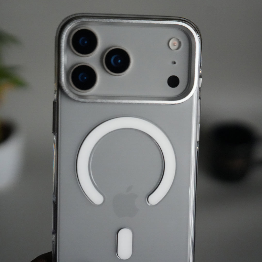 iPhone 17 Pro Hard Crystal Transparent MagSafe Case | Anti-Yellow Clear Back Cover with Metal Camera Bump