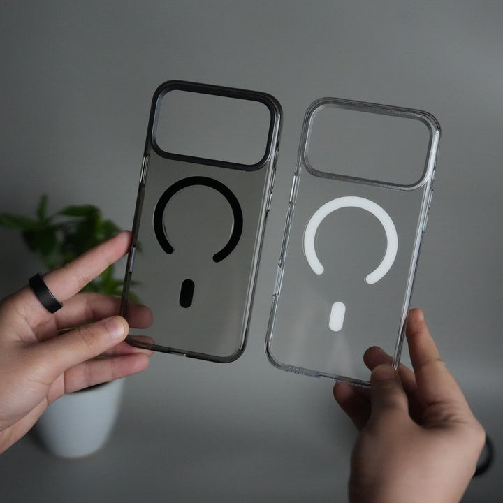 iPhone 17 Pro Hard Crystal Transparent MagSafe Case | Anti-Yellow Clear Back Cover with Metal Camera Bump