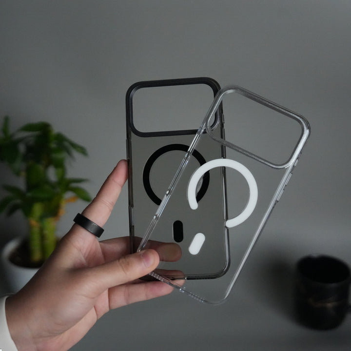 iPhone 17 Pro Hard Crystal Transparent MagSafe Case | Anti-Yellow Clear Back Cover with Metal Camera Bump