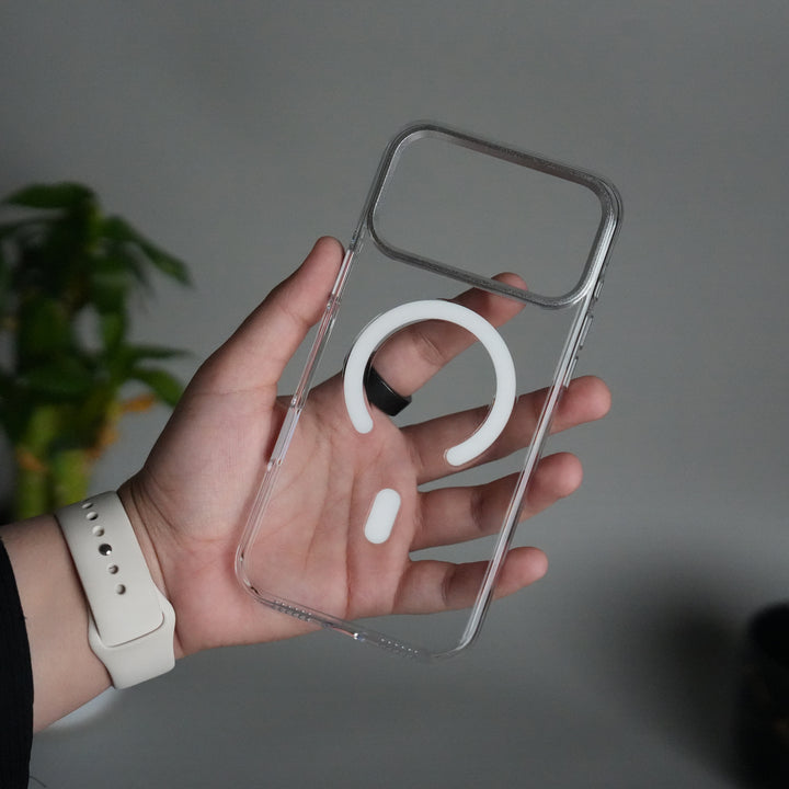 iPhone 17 Pro Hard Crystal Transparent MagSafe Case | Anti-Yellow Clear Back Cover with Metal Camera Bump