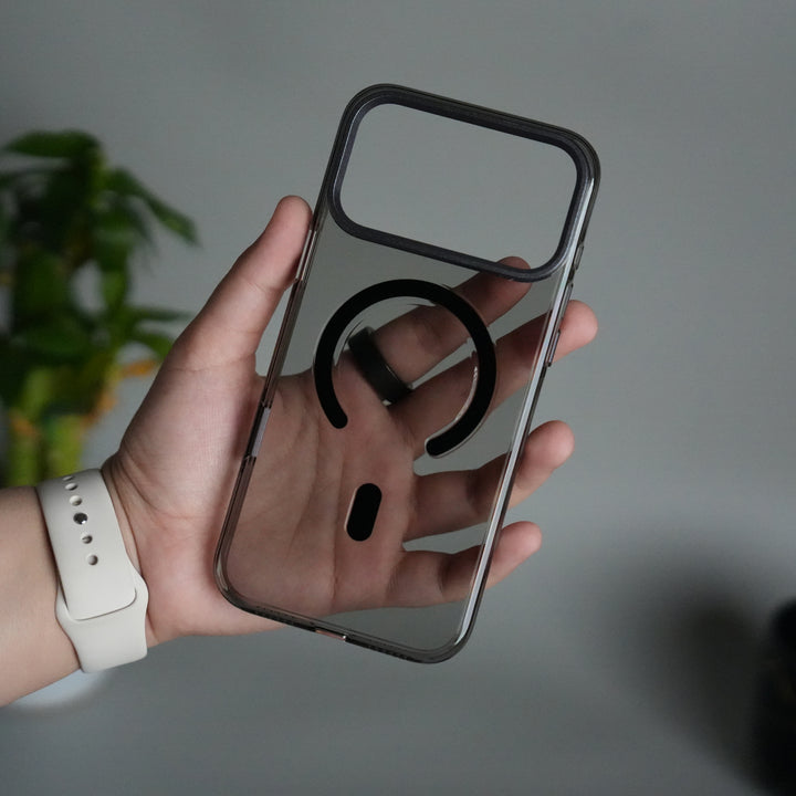 iPhone 17 Pro Hard Crystal Transparent MagSafe Case | Anti-Yellow Clear Back Cover with Metal Camera Bump