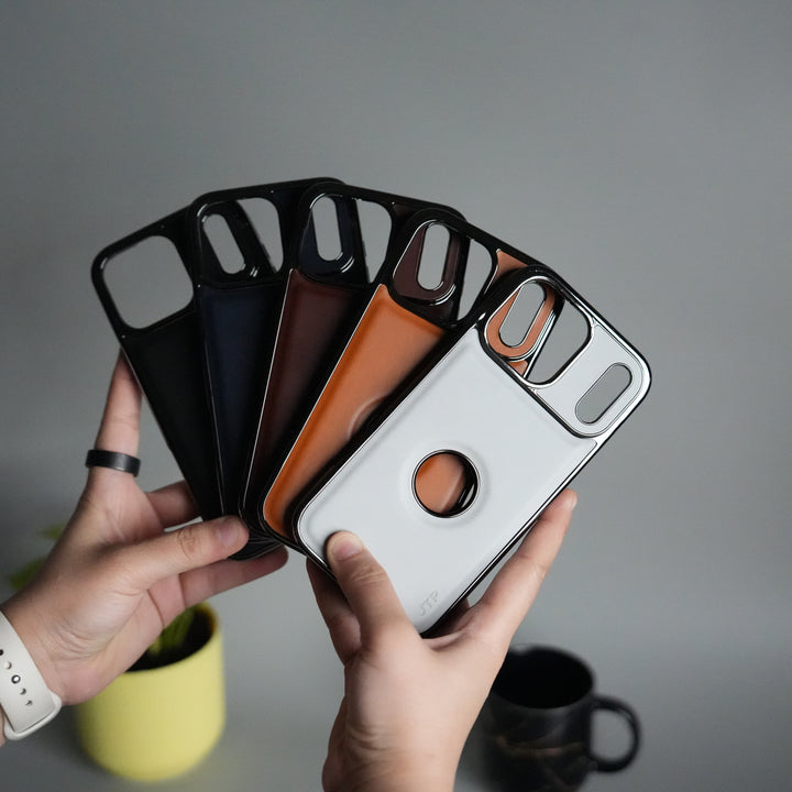 iPhone 17 Pro JTP PU Leather Logo Cut Case Premium Finish Cover
