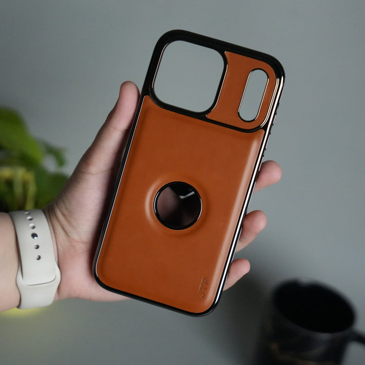 iPhone 17 Pro JTP PU Leather Logo Cut Case Premium Finish Cover