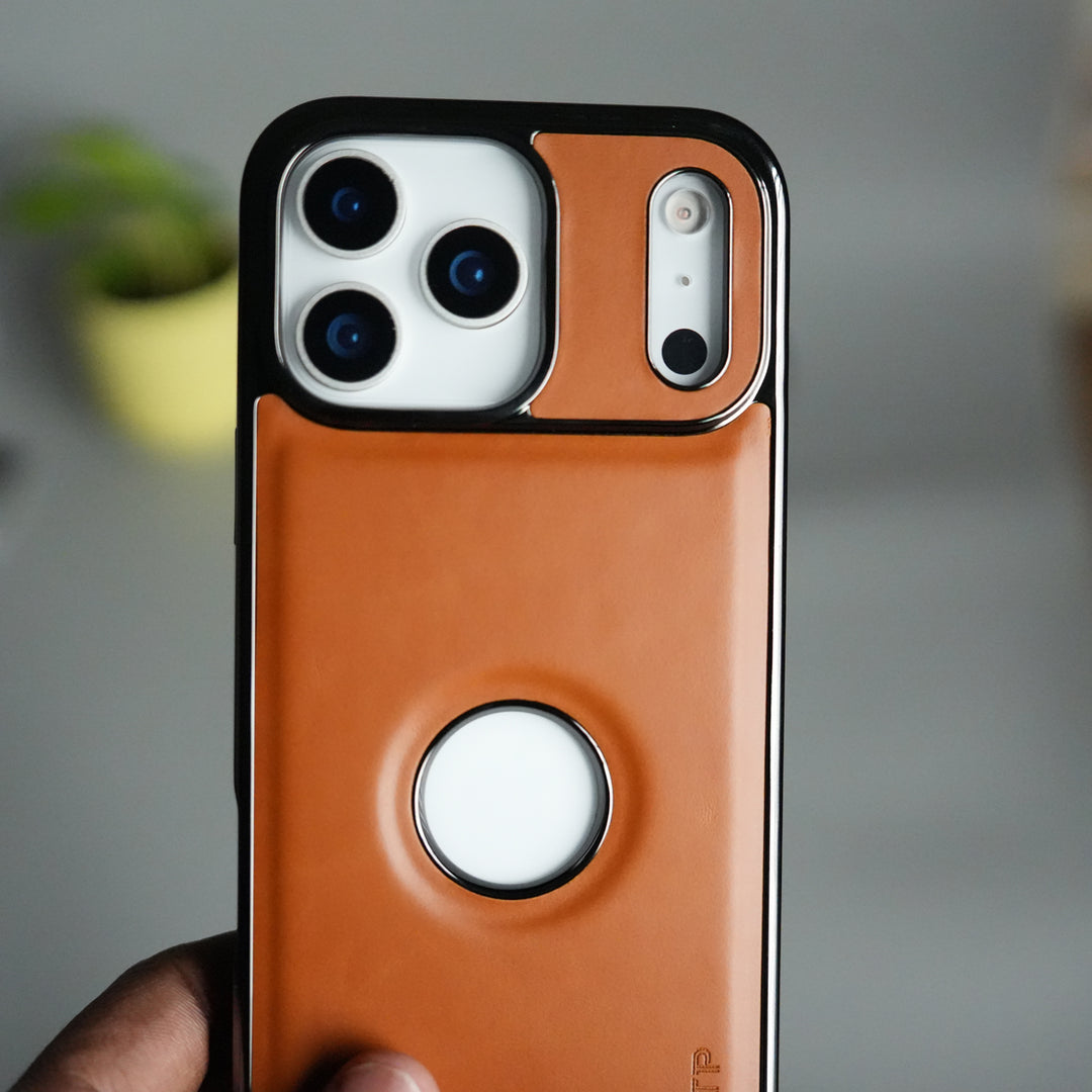 iPhone 17 Pro JTP PU Leather Logo Cut Case Premium Finish Cover