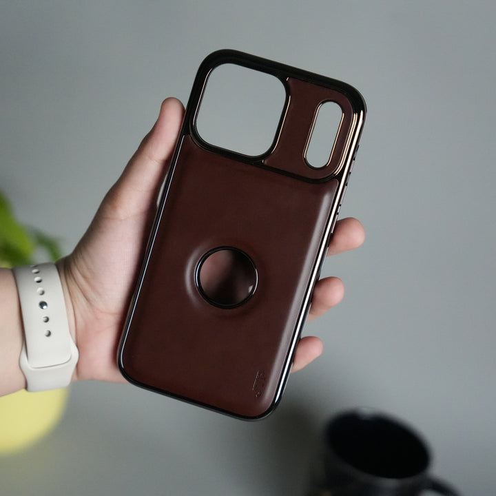 iPhone 17 Pro JTP PU Leather Logo Cut Case Premium Finish Cover