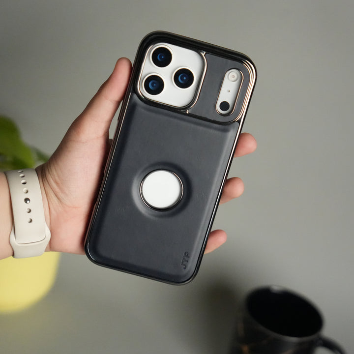 iPhone 17 Pro JTP PU Leather Logo Cut Case Premium Finish Cover