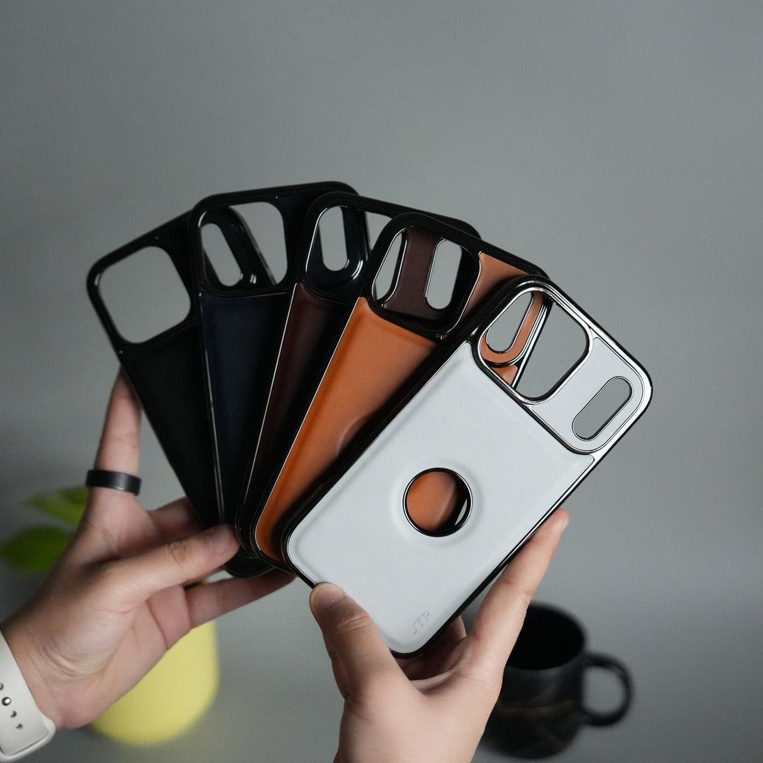 iPhone 17 Pro JTP PU Leather Logo Cut Case Premium Finish Cover