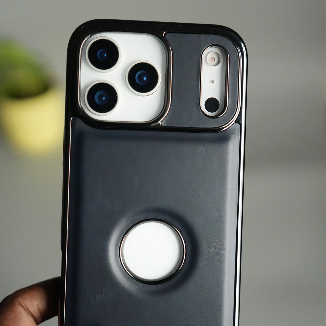 iPhone 17 Pro JTP PU Leather Logo Cut Case Premium Finish Cover