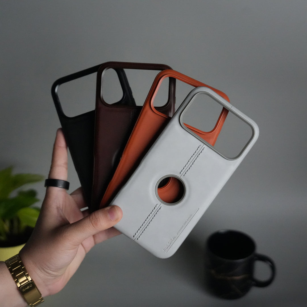 iPhone 17 Pro Leather Case | Classic Middle Stitched PU Back Cover